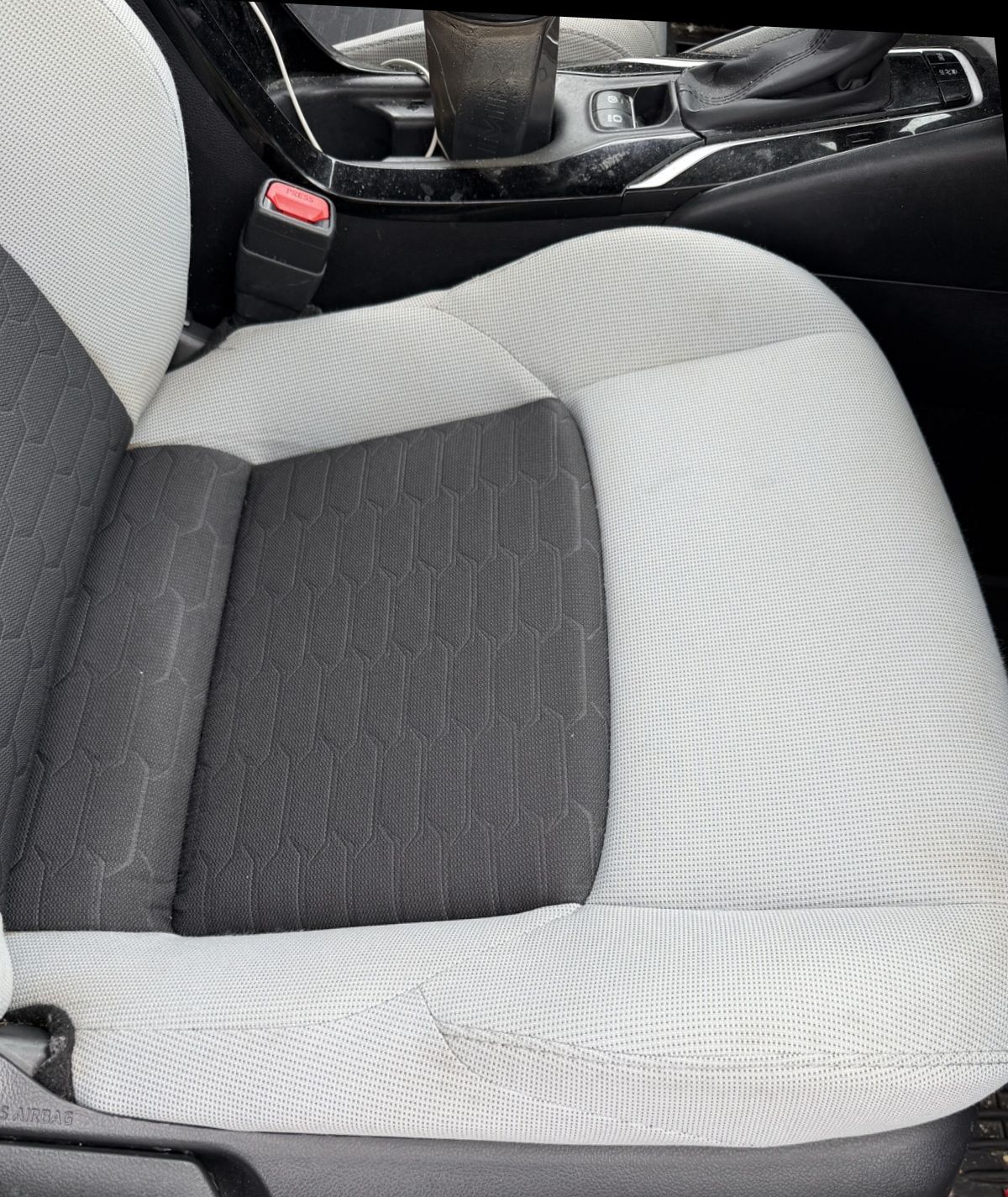 Cloth driver seat clean and stain-free after interior detailing